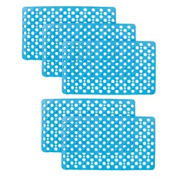 Kuber Industries 5Pcs Blue Textured 240 GSM Bath Rugs-image-15