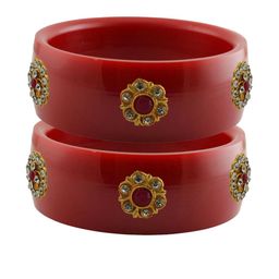 Vidhya Kangan Red Plastic Bangles-image-48