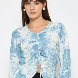 BAESD Floral Print Puff Sleeve High-Low Top-image-80