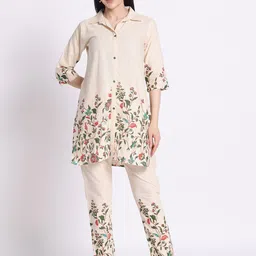 Silselah Printed Pure Cotton Tunic & Trousers Co-ord Set-image-15