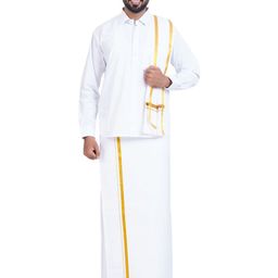 Ethazh Men Pure Cotton Shirt with Veshti & Angavasthiram-picture-26