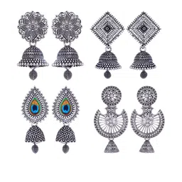 Sangria Silver-Plated Alloy Earrings-image-108