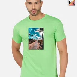 GLOBAL NOMAD Men 2 Printed Bio Finish Applique T-shirt-image-81
