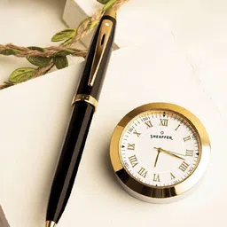 Sheaffer Unisex Ballpoint Pen With Table Clock Accessory Gift Set-image-42