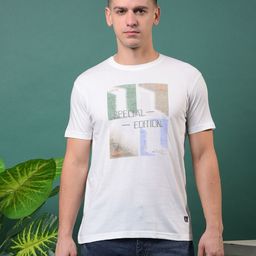 COBB Geometric Printed Round Neck Cotton T-shirt-image-39