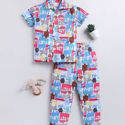 NAUTI KIDZ Boys Abstract Printed Cotton Night suit-image-62