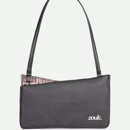 ZOUK Women Abstract Printed Baguette Shoulder Bag - Cashmere Noir (Copper)-43