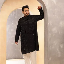 SOJANYA PLUS Men Plus Size Embroidered Kurta-picture-3