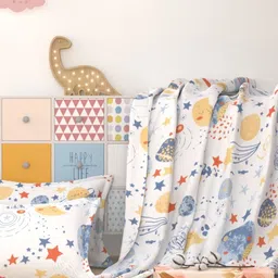 Pure Decor Kids Kinder White Printed Cotton 220 TC Queen Bedsheet Set-2.28 m x 2.54 m-picture-12