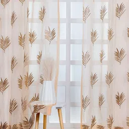 Parda Online Brown Ethnic Motifs Sheer Window Curtain-image-44