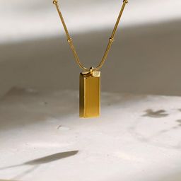 Estailo fashion Women Gold-Plated Blind Date Statement Pendant With Chain-image-90