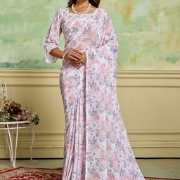 KAYOMMI Floral Printed Pure Georgette Saree-image-95