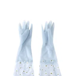 Kuber Industries Blue Silicon Non-Slippery & Durable Kitchen Gloves-51