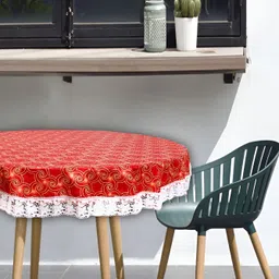 Stylista Red Waterproof Round 2 Seater Table Cover-image-35