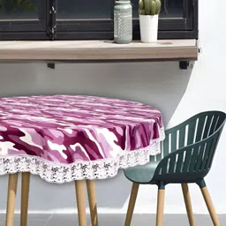 Stylista Purple Printed Waterproof Round 2-Seater Table Cover-picture-34