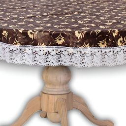 Stylista Brown & yellow Waterproof Round 4-Seater Table Cover-image-106