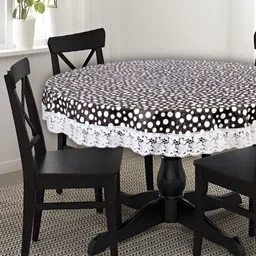 Stylista Black & White Geometric Printed Waterproof Table Cover-picture-39