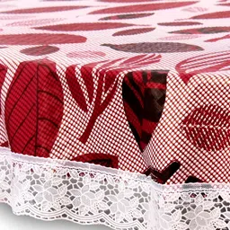 Stylista Red & White Floral Printed Waterproof 1.52 m x 1.52 m Round Table Cover-image-32