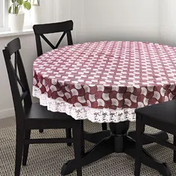 Stylista Brown Waterproof Round 8-Seater Table Cover-image-86