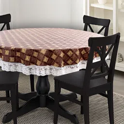 Stylista Brown Waterproof Round 8-Seater Table Cover-picture-50