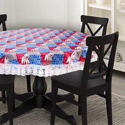 Stylista Blue Waterproof Round 8-Seater Table Cover-image-87