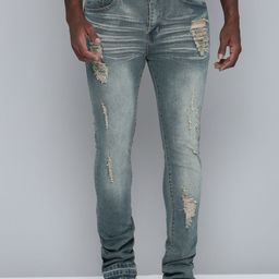 WAIMEA Men Slim Fit Mildly Distressed Heavy Fade Stretchable Jeans-image-78