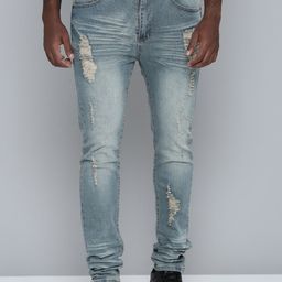 WAIMEA Men Slim Fit Mildly Distressed Heavy Fade Stretchable Jeans-image-79