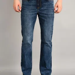 TIM PARIS Men Mid Rise Light Fade Whiskers & Chevrons Cotton Relaxed Fit Stretchable Jeans-image-67
