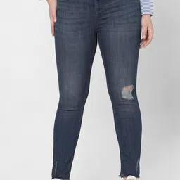 VERO MODA CURVE Women Skinny Fit Slash Knee Light Fade Stretchable Jeans-57
