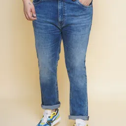 John Pride Plus Size Men Jean Mid-Rise Light Fade Clean Look Stretchable Jeans-16