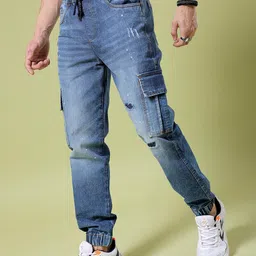 The Indian Garage Co Men Clean Look Mid Rise Cotton Jeans-image-77