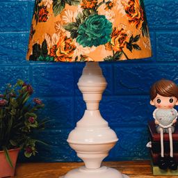 foziq Unisex White & Beige Printed Table Lamp-picture-9
