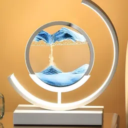 THE ARTMENT White Textured Acrylic Contemporary Abstract Shaped Table Lamp with Bulb-image-45