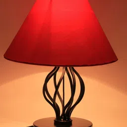 Devansh Red Solid Traditional Table Lamp-24