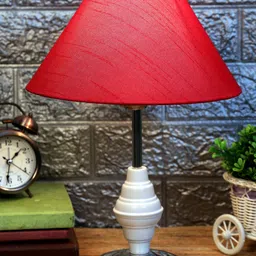 foziq White & Crome Solid Table Lamp-image-84