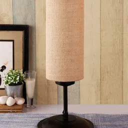 Devansh Beige & Black Solid Contemporary Buffet Table Lamp-27
