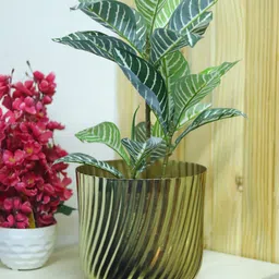 MARKET99 Gold Toned Round Metal Vase-image-36