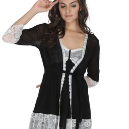 EZLOOT Self Design Baby Doll With Robe-image-86