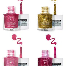 FORFOR High Shine 4-Pcs Glitter Nail Polish-5ml Each-Pink-Baby Pink-Light Pink-Yellow-picture-54