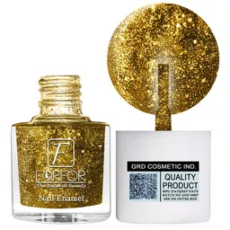 FORFOR 6-Pcs Glitter Nail Polish-5ml Each-Red-Turquoise-Baby Pink-Yellow-Light Pink-Green-58