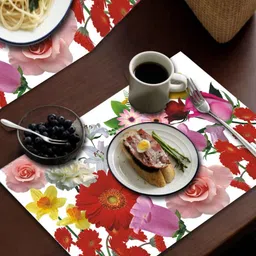 LooMantha Red & White 6 Pieces Rectangle Shaped Printed Table Placemats image 4