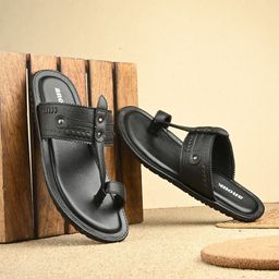 Killer Men Textured Leather One Toe Flats-10