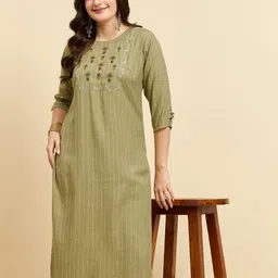 Anouk Rustic Ethnic Motifs Embroidered Thread Work Straight Kurta image 4
