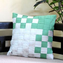 Mid July Home Off White & Green Geometric Velvet Square Cushion Covers-image-124