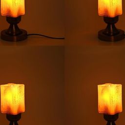 SOMIL Yellow Glass Cylindrical Shaped Table Lamp-image-36