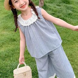 StyleCast x Revolte Girls Striped Sleeveless Pure Cotton Top With Capris-image-64