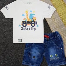 WORTON FASHION Printed Pure Cotton T-shirt & Shorts-picture-10