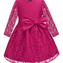 A.T.U.N.  Fuchsia Lace Dress-image-71