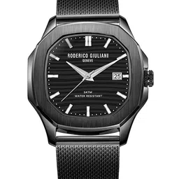 RODERICO GIULIANI Unisex Black Dial & Black Stainless Steel Bracelet Style Straps Analogue Watch-image-11
