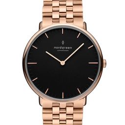 Nordgreen Women Rose Gold-Toned Bracelet Style Straps Analogue Watch NR32RG5LROBL-image-92